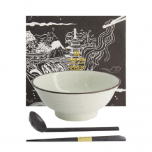 TDS, Ramen Bowl in Gift Box 3 Pcs, Hime Kobiki, Ø 21x8.5cm, Item No. 22576