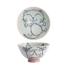 TDS, Reis Schale, Kawaii Neko Cat, Ø 11,5 x6,2 cm, 300ml - Art Nr. 2343