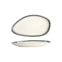 Tokyo Design Studio Oval Serving Platter Monte Negro White/Blue, Stoneware, 39 × 22 × 4 cm
