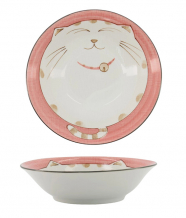 TDS, Rice Bowl, Kawaii Cat Neko, Pink, Ø 16.5 cm 450 ml - Item No. 2468