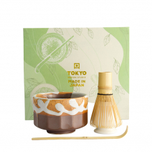 Matcha Schale, Geschenkset, 4Stk, 11 x 8 cm, Kanegin Brown, Art.-Nr. 33005
