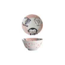 Tokyo Design Studio Rice Bowl Kawaii Animal Pink, Porcelain, Ø 12 × 6.4 cm, 300 ml