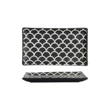 Tokyo Design Studio Sushi Plate Onyx Noir Mermaid Black, Porcelain, 22 × 13 × 2 cm