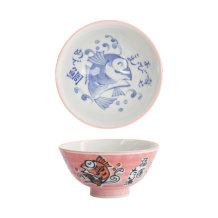 TDS, Rice Bowl, Kawaii, Snapper, Pink, Ø 11.5x6cm 300ml, Item No. 33206