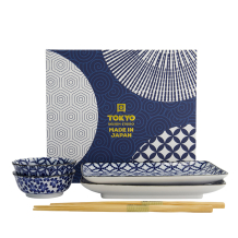 TDS, Sushi Set, Ten Shipo/Sakura,  Geschenkset m/Essstäbchen, 4 Stk, Art.-Nr. 33269