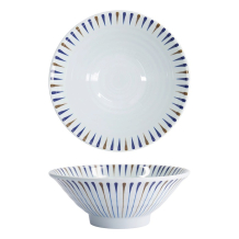 Tokyo Design Studio Ramen Bowl Tokusa White, Melamine, Ø 21.7 × 8.3 cm, 1.2 l