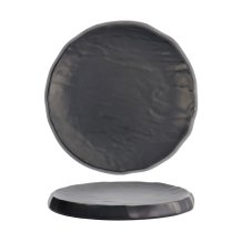 TDS, Round Plate Rock, Melamine Iwate Black, Ø 23 x 2cm, Item No. 33278