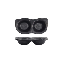 Tokyo Design Studio Sauce Dish with 2 Compartments Iwate Black, Melamine, 19.2 × 9.4 × 3.6 cm, 110 ml