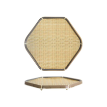 Tokyo Design Studio Hexagonal Plate, Bamboo, 20 × 18.9 × 2.5 cm