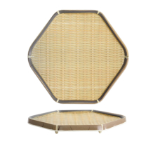TDS, Hexagon Teller, Bamboo, 20x18,9x2,5cm, Art.-Nr. 33292