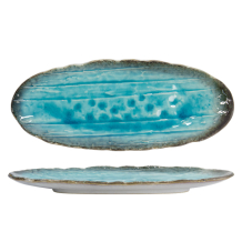 TDS, Oval Teller, Yamasaku, Blau, 33x13,5x2cm, Art.-Nr. 33430