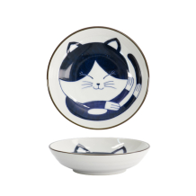 TDS, Round-Sauce Bowl, Kawaii Cat Neko, Ø 10.2x2.5cm - Item No. 33496