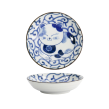 TDS, Round-Sauce Bowl, Kawaii Cat Neko, Ø 10.2x2.5cm - Item No. 33499