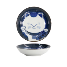 TDS, Round Sauce Bowl, Kawaii Cat Neko, Ø 10.2 x 2.5 cm - Item No. 33502