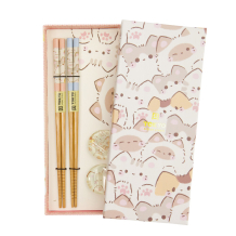 TDS, Chopstick Gift Set, 4 pcs, Kawaii Cats, Item No. 33517