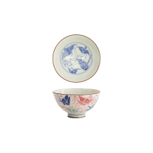 Tokyo Design Studio Rice Bowl Kawaii Origami Crane Red (Red/Blue), Porcelain, Ø 11.5 × 6 cm, 300 ml