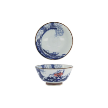 Tokyo Design Studio Tayo Bowl Kawaii Wave Cat Blue/Red, Porcelain, Ø 13 × 6.5 cm