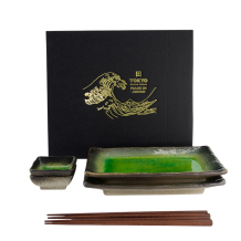 TDS, Sushi Set, Yamasaku Hiwa Green,  Geschenkset m/Essstäbchen, 6 Stk, Art.-Nr. 33602