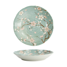 Tokyo Design Studio Plate Fujisakura Green, Porcelain, Ø 22 × 4 cm
