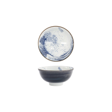 Tokyo Design Studio Reisschale Hokusai Weiß/Blau, Porzellan, Ø 11,8 × 5,5 cm, 300 ml