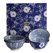 TDS, Tayo Schale Geschenkset, 4 Stk, Mixed Bowls, Blau/Weiß, Ø 15x7cm 550ml , Art.-Nr. 33792
