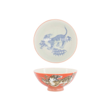 Tokyo Design Studio Bowl Kawaii Tiger Red, Porcelain, Ø 14.5 × 6.5 cm, 500 ml