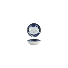 Tokyo Design Studio Sauce Bowl Kawaii Cat Neko White/Blue, Porcelain, Ø 7.5 × 3 cm