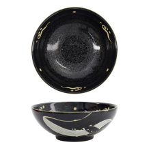 Tokyo Design Studio Ramenschale Kawaii Black Whale, Porzellan, Ø 21,3 × 8,2 cm, 1,45 l
