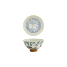 Tokyo Design Studio Rice Bowl Kawaii Bird Green, Porcelain, Ø 11.5 × 6.2 cm, 300 ml