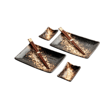 Edo Japan, Sushi Set With Giftbox, Black/Gold, Item No. 6044172