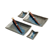 Edo Japan, Sushi Set With Giftbox, Grey/Blue, Item No. 6044174