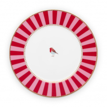 Pip Studio, Teller, Love Birds Stripes, Rot-Pink , 17 cm, Art.-Nr. 51.001.238