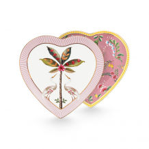 Pip Studio, Plate set, Heart Shape, La Majorelle Dark Pink, Ø 21.5 cm, Art.-Nr. 51.001.282