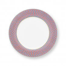 Pip Studio, Teller, Flower Festival Scallop, Rot-Hellblau, Ø 26,5 cm, Art.-Nr. 51.001.286