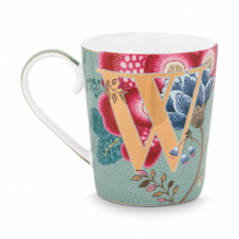 Pip Studio, Tasse, Alphabet Mug Floral Fantasy Light Blue W, 350 ml, Art.-Nr. 51.002.272