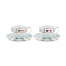 Pip Studio, Tassen Set mit Untersetzer, Blushing Birds White, 280 ml, Art.-Nr. 51.004.084