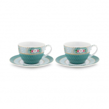 Pip Studio, Tassenset mit Untersetzer, Blushing Birds Blue, 280 ml, Art.-Nr.51.004.085