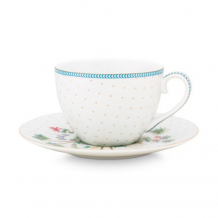 Pip Studio, Espressotasse mit Untersetzer, Jolie Dots Gold, 120 ml, Art.-Nr. 51.004.016