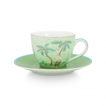 Pip Studio, Espressotasse mit Untersetzer, Jolie Gold Dots Green, 120 ml, Art.-Nr. 51.004.130