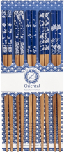 EDO Japan, Chopstick Set, Blue pattern, 5 pair, 22,5 cm, Item No. 6006222
