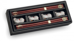 EDO Japan, 4 Paar Essstäbchen, Katzen inkl. Ablagen, 22,5 cm Art.-Nr. 6006230
