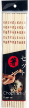 EDO Japan, 10 Pair Bamboo chopsticks Fu-Lu-Shou-Yi-Hong, 25 cm, Item No. 6006426