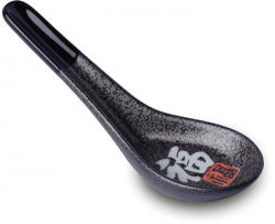 EDO Japan, Spoon Grey with Fu character, Ø 13,5 cm, Item No. 6035045B