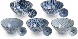 EDO Japan, Bowls Blue pattern, mix Ø 18 cm | H9 cm, Item No. 6040021