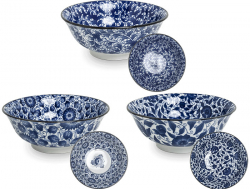EDO Japan, Bowls Blue pattern Ø 21 cm | H8 cm,  Item No. 6040054
