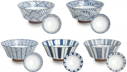 EDO Japan, Bowls Blue pattern Ø 18 cm | H9 cm, Item No. 6040057