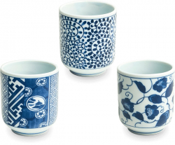 EDO Japan, Teetasse Set, Weiß/Blau, Art.-Nr. 6040795