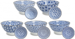 EDO Japan, Bowls Blue pattern, mix Ø 18 cm | H9 cm, Item No. 6040954