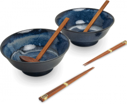 mepuru Reisschale  Ø13cm Schalen Set 2x Suppenschale Essstäbchen Japan