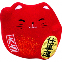 TDS, Lucky Cat, Decoration, Red, 5.5 cm - Item No. 6121
